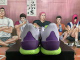 Purple Basketball Sneakers with Green Outsole