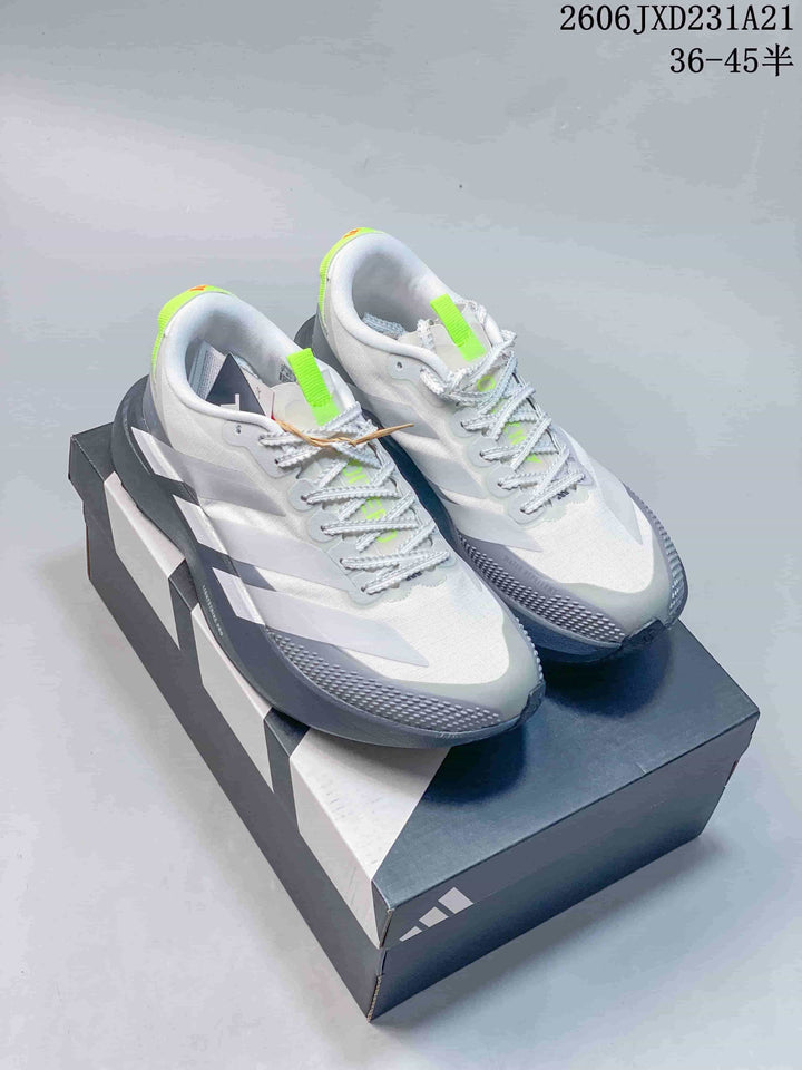Adidas Adizero Evo SL Running Shoes, White and Grey