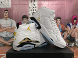 Jordan 6 Retro White and Yellow High-Top Sneakers