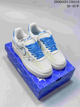 Nike Air Force 1 Low White and Blue Sneakers