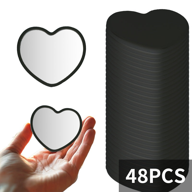 1\u002F24\u002F48pcs Portable Mini Makeup Mirrors - Compact Travel-Friendly Glass Mirrors with Floral Design, No Battery Needed, Perfect for Weddings, Mother'S Day Gifts & On-the-Go Beauty, Wedding Accessories, Polished Finish, Durable Plastic Frame