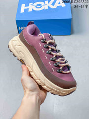 HOKA Tor Summit Low-Top Sneakers in Plum and Cream