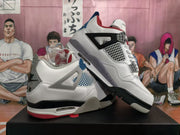 Nike Air Jordan 4 White Blue Red Sneakers