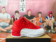 Jordan 12 Red and White High-Top Sneakers