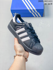 adidas Superstar Shell-Toe Sneakers in White and Color Accents