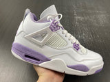 Air Jordan 4 Retro White and Purple Sneakers CT8527-115