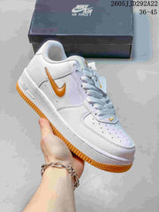 Nike Women’s Air Force 1 Shadow Sneakers, White and Orange