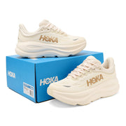 HOKA Bondi 9 Beige Running Shoes