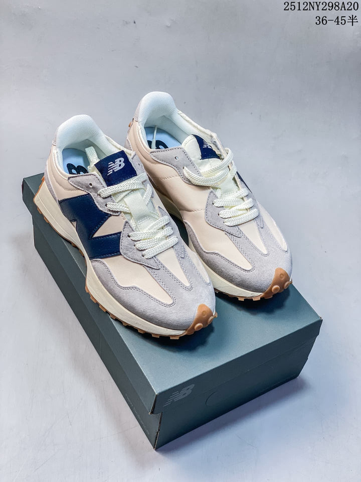 New Balance 327 Retro Sneakers in Cream, Gray and Navy