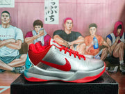 Nike Red and Silver Basketball Sneakers