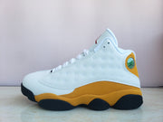 Air Jordan 13 White and Yellow Basketball Sneakers