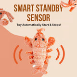 Floppy Lobster Interactive Dog Toy | Motion-Sensor USB Rechargeable Pet Toy