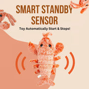 Floppy Lobster Interactive Dog Toy | Motion-Sensor USB Rechargeable Pet Toy