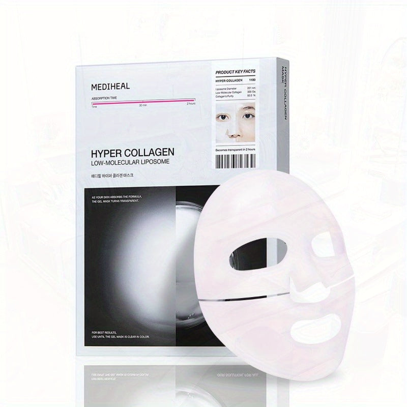 Mediheal Hyper Collagen_Collagen Real Deep Mask 4pcs Collagen Gel Mask for Multilifting Care Achieves Bouncy Light Beige Boosts Pore Elasticity 30mins Quick Care Extra Hydration
