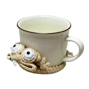 Handmade Crochet Frog Coaster | Cute Mug Hugger Cup Mat