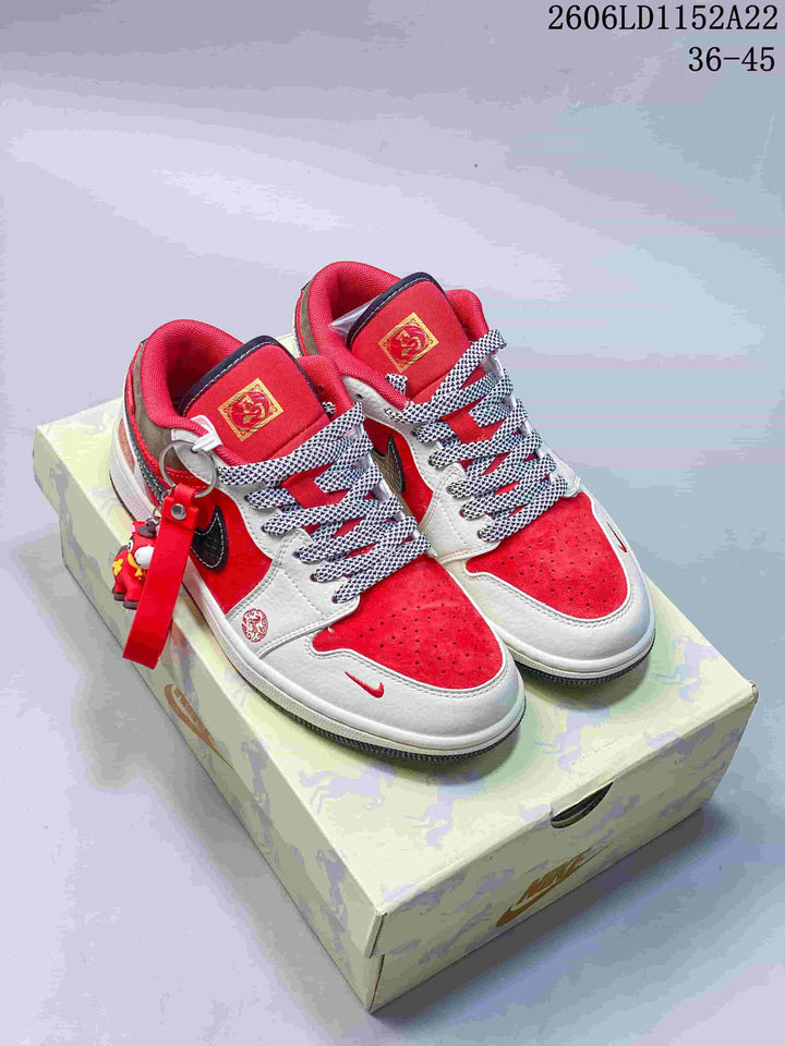 Jordan Air Jordan 1 Low Red and White Sneakers