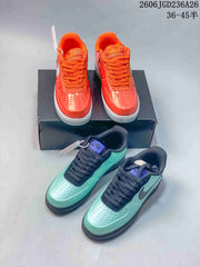 Nike Air Force 1 '07 Low Sneakers in Orange and Mint
