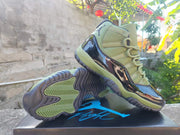 Jordan 11 Retro High Sneakers in Black and Olive Green