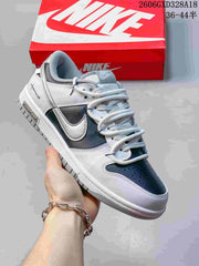Nike Dunk Low Y2K Sneakers in White, Black and Silver
