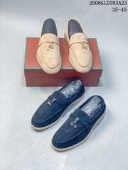 Loro Piana Tassel Loafers in Navy and Beige