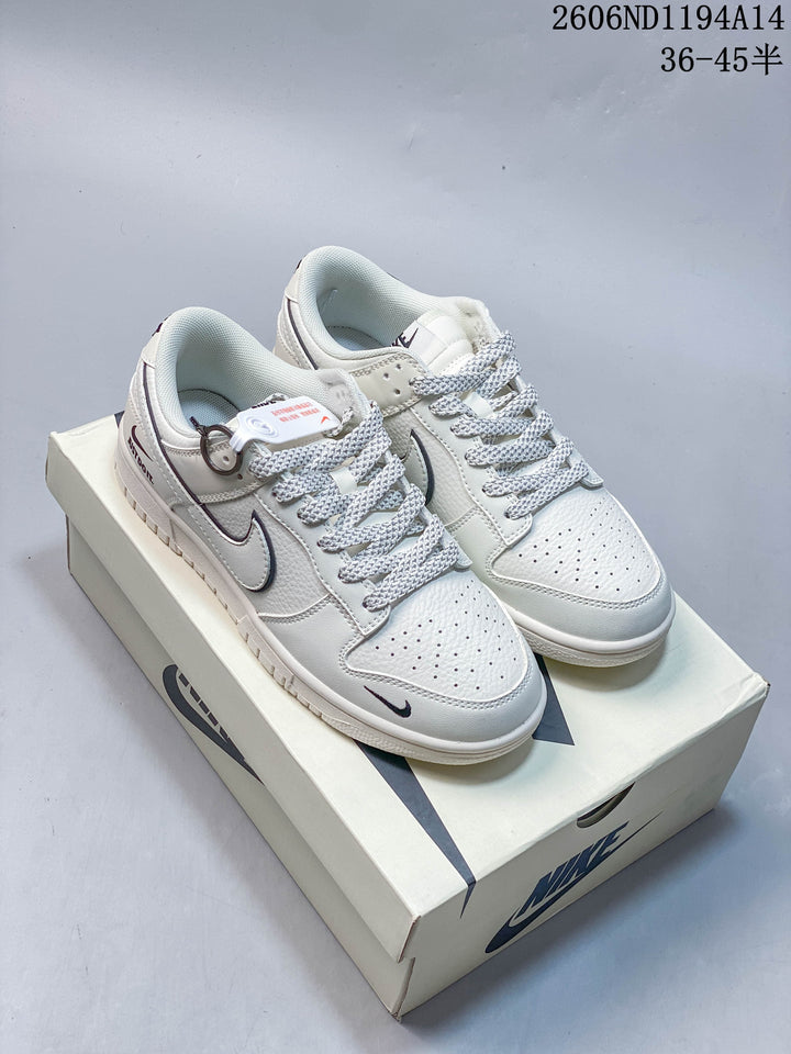 Nike Dunk Low Retro DIY White and Navy Sneakers