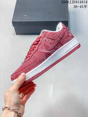 Nike Air Force 1 '07 Low Red Patterned Sneakers