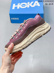 HOKA Tor Summit Low-Top Sneakers in Plum and Cream