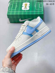 Nike Air Force 1 Low Cream and Blue Sneakers