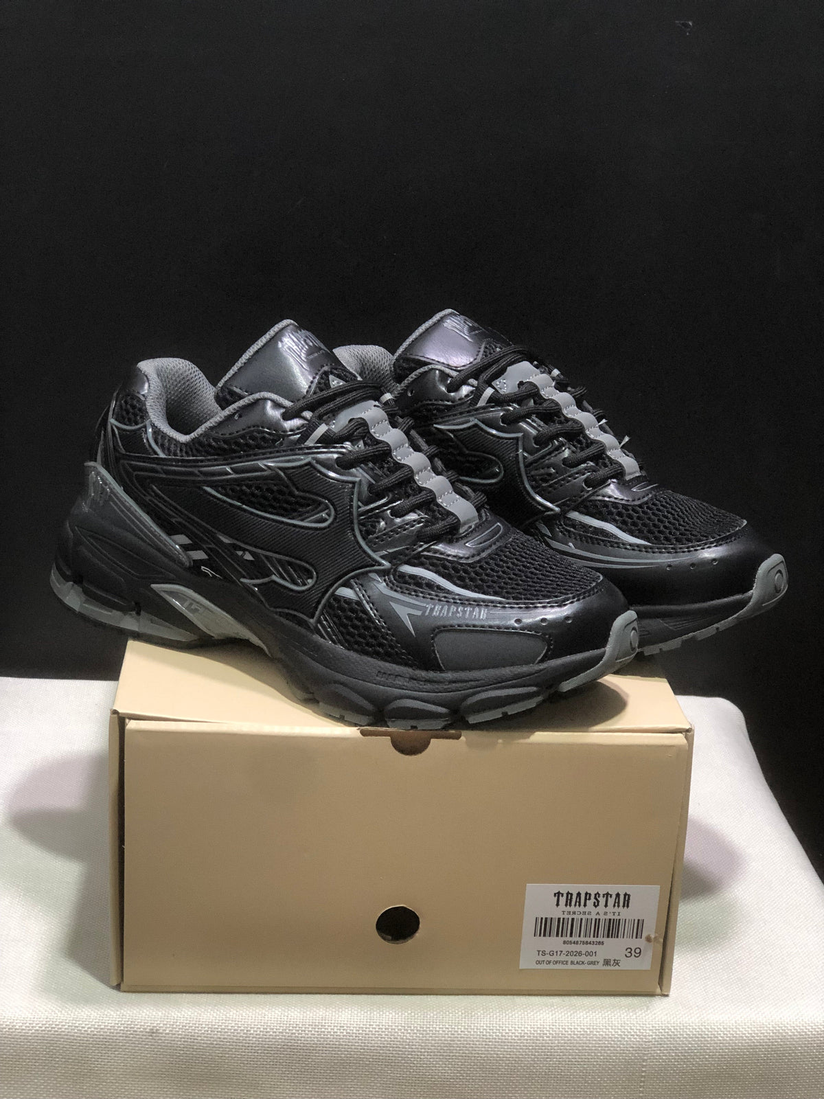 Trapstar TAP Retro Chunky Sneakers Black and Gray