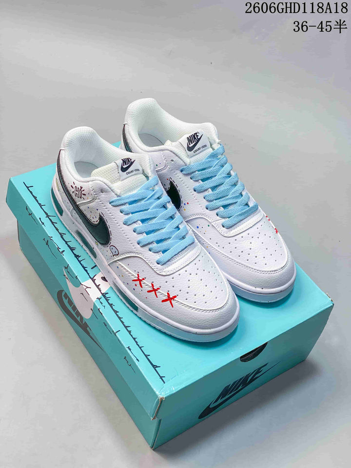 Nike Court Vision Low DIY White Custom Sneakers