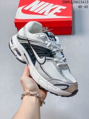 Nike Air Max Moto 2K White Silver Running Sneakers 354491-002