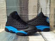 Jordan 13 Black Moon Black and Blue Sneakers