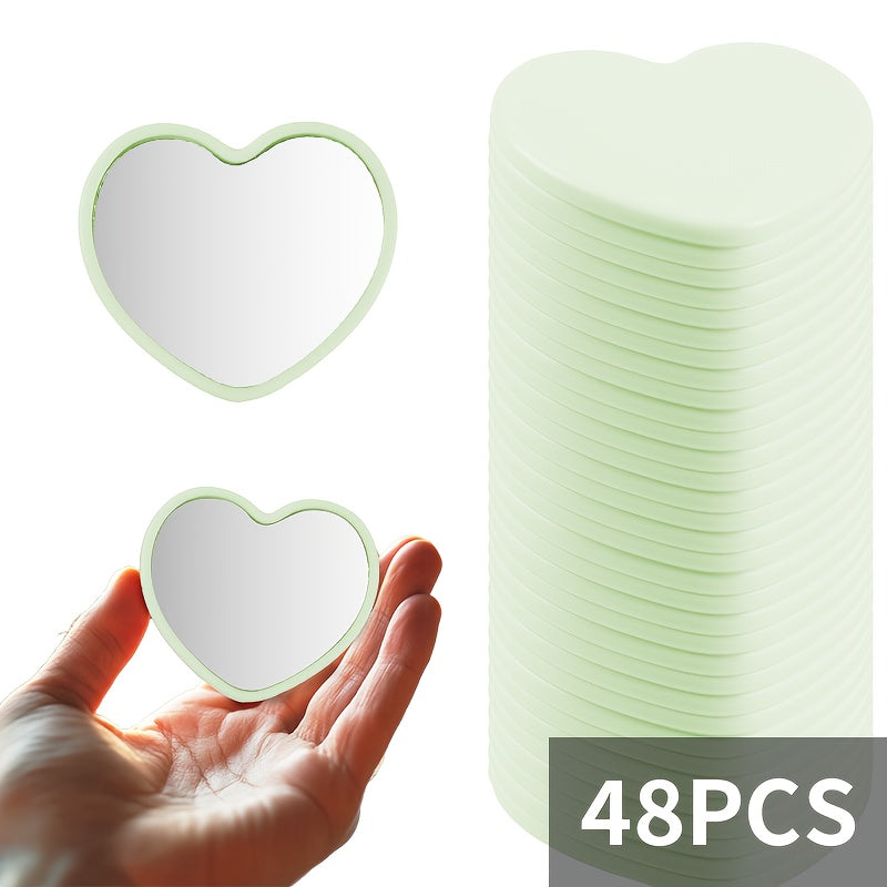1\u002F24\u002F48pcs Portable Mini Makeup Mirrors - Compact Travel-Friendly Glass Mirrors with Floral Design, No Battery Needed, Perfect for Weddings, Mother'S Day Gifts & On-the-Go Beauty, Wedding Accessories, Polished Finish, Durable Plastic Frame
