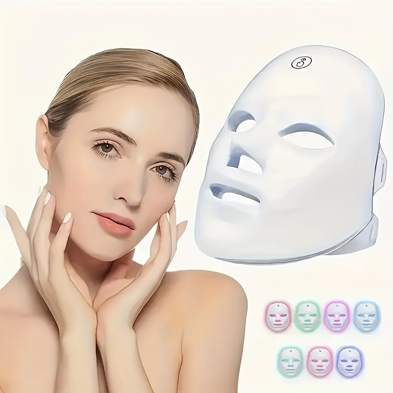 7-color Rechargeable LED Face Mask for Light Beige Care And Facial Skincare, Perfect for Mother's Day, Thanksgiving, Gifts, Girlfriends, Best Friends, And Mothers