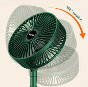 Telescopic Folding Fan – 180° Rotating, 3-Speed, USB Powered, Foldable & Washable