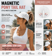Ponytail Hat for Women – Adjustable Baseball Cap with Ponytail Opening for Running & Sports