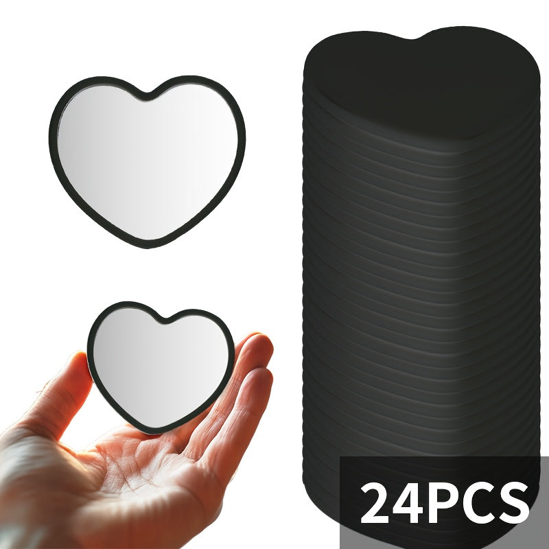 1\u002F24\u002F48pcs Portable Mini Makeup Mirrors - Compact Travel-Friendly Glass Mirrors with Floral Design, No Battery Needed, Perfect for Weddings, Mother'S Day Gifts & On-the-Go Beauty, Wedding Accessories, Polished Finish, Durable Plastic Frame