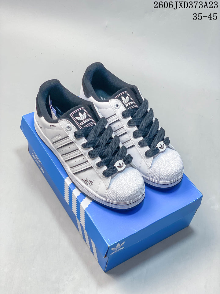 Adidas Originals Superstar White and Black Sneakers JXD373A23