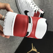 Jordan 1 Mid White Red Black Sneakers 554724-116