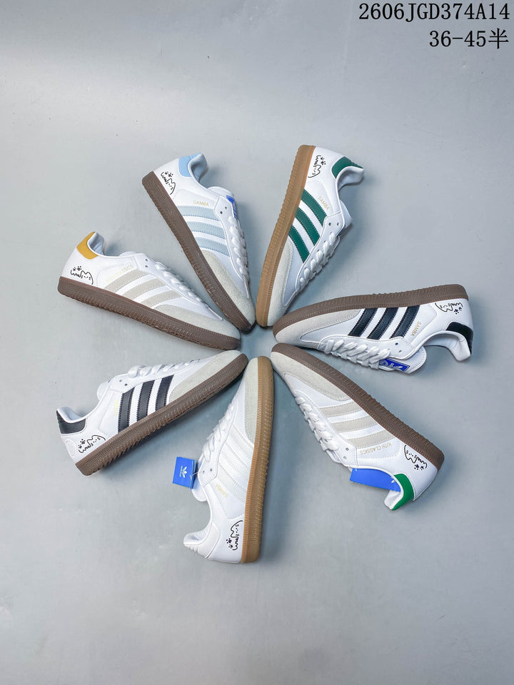 Adidas Originals Samba Low-Top Sneakers, White with Gum Sole