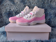 Jordan 11 Retro Pink and White High-Top Sneakers