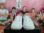Jordan White Red Black Basketball Sneakers