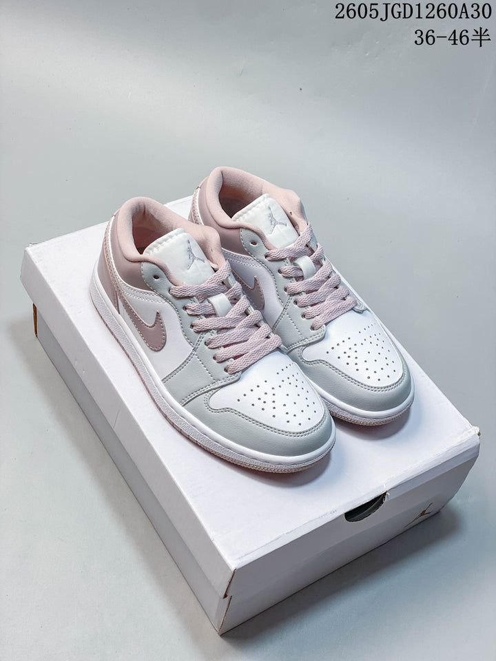 Jordan Air Jordan 1 Low White and Pink Sneakers