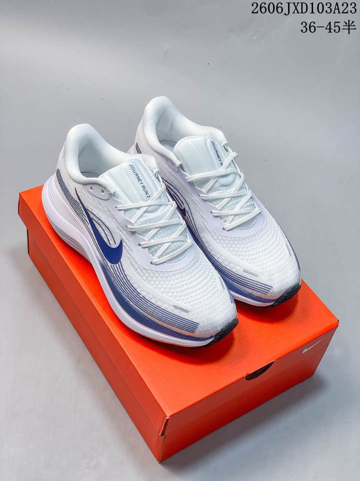Nike Air Zoom Pegasus Running Shoes, White and Blue