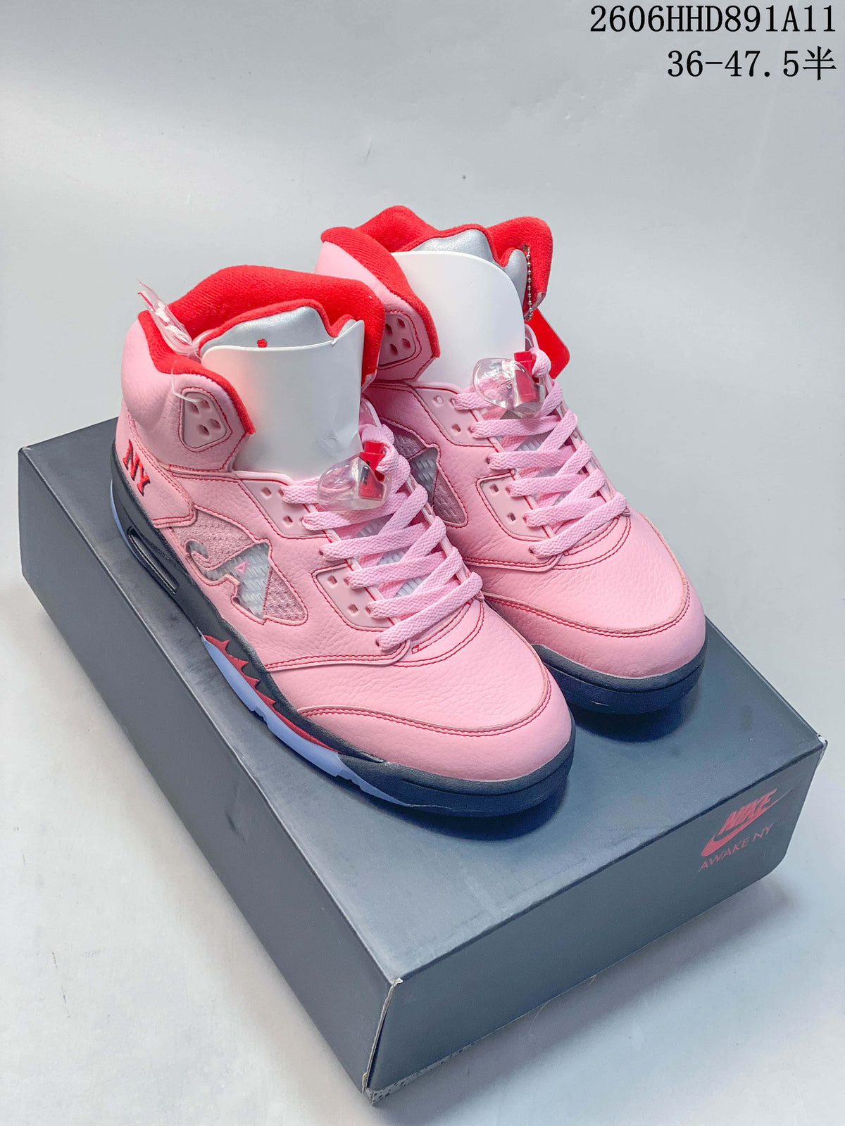 Awake NY x Air Jordan 5 Arctic Pink Mid Sneakers