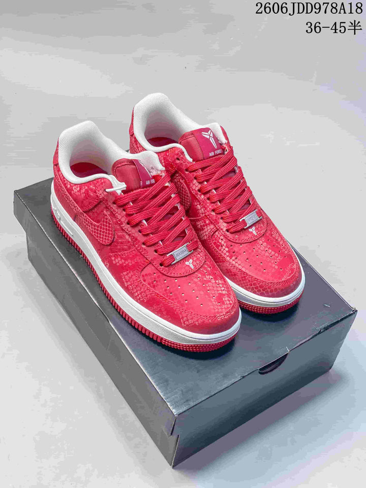 Nike Air Force 1 Low Red Patterned Sneakers 611270ASWPR