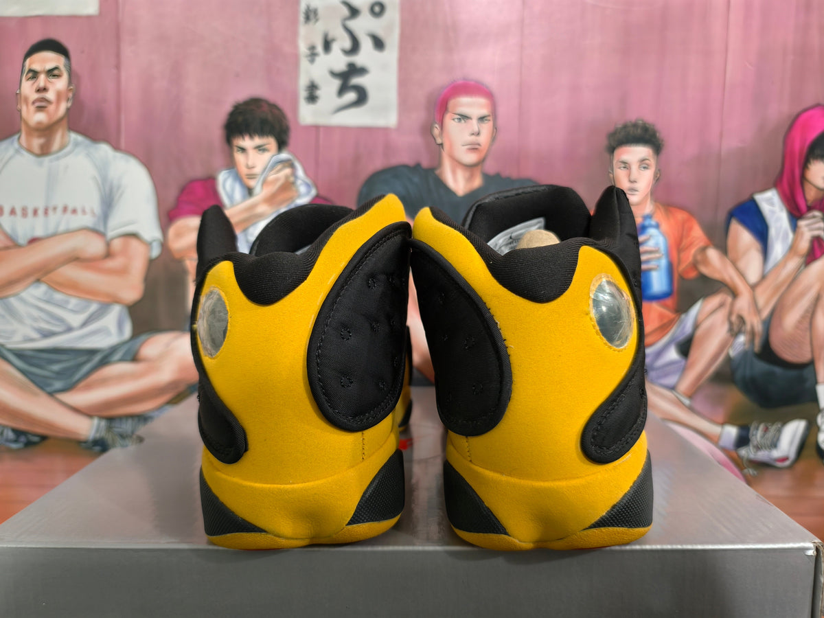 Jordan 13 Retro Black and Yellow Basketball Sneakers