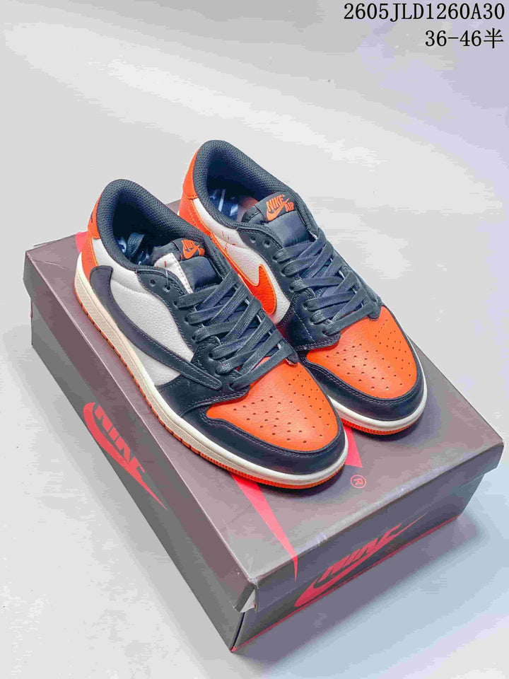 Jordan Air Jordan 1 Low Sneakers, Orange, White & Charcoal, CZ0790-005