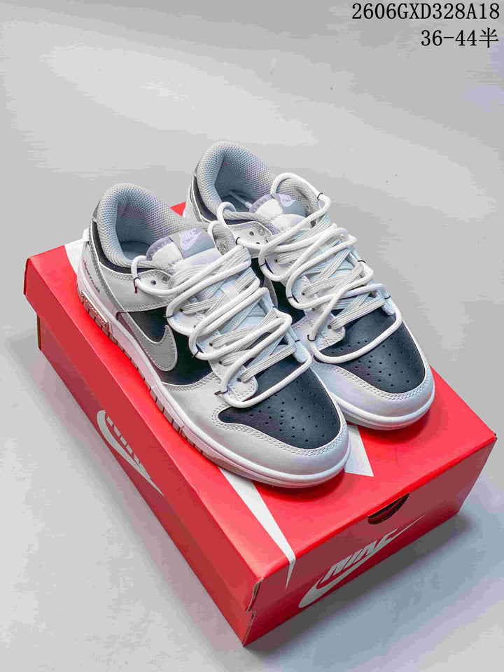 Nike Dunk Low Y2K Sneakers in White, Black and Silver