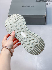 Balenciaga Track-Style Sneakers in White and Sage Green